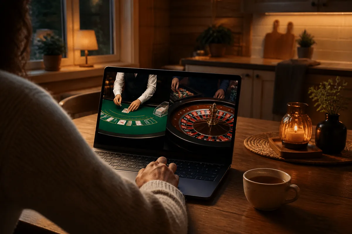 Live casino – vi sätter oss vid borden åt dig – illustration